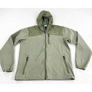 Columbia Miller Peak Men's M Softshell Jacket Hooded Trail Hiking Coat Green